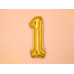 Partydeco Folienballon Zahl 1 klein 35 cm, gold, 1 Stück