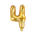Partydeco Folienballon Zahl 4 klein 35 cm, gold, 1 Stück