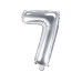 Partydeco Folienballon Zahl 7 klein 35 cm, silber, 1 Stück