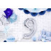 Partydeco Folienballon Zahl 9 gross 86 cm, silber, 1 Stück