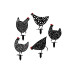 Wallxpert Gartenstecker Huhn 30 cm, 5er Set, Schwarz Wallxpert Gartenstecker Huhn 30 cm, 5er Set, Schwarz