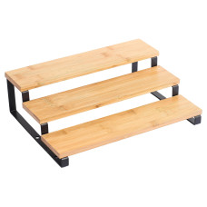 MSV Küchenregal für Gewürze 32 x 23.5 x 9.4 cm, Nature/Schwarz