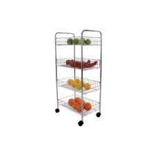 MSV Küchenwagen mit 4 Ablagen 41 x 26 x 83 cm, Chrom glanz