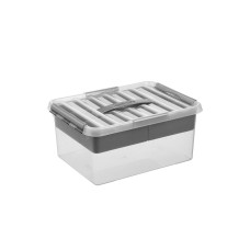 Sigma Home Aufbewahrungsbox Q-Line Grau, Volumen: 15 l