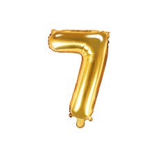 Partydeco Folienballon Zahl 7 klein 35 cm, gold, 1 Stück Partydeco Folienballon Zahl 7 klein 35 cm, gold, 1 Stück