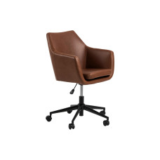 AC Design Bürostuhl Nora, mit Polsterrücken und Armlehnen, Cognac