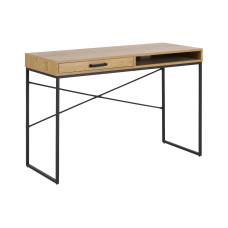 AC Design Tisch Seaford, Schwarz matt / Wildeiche matt