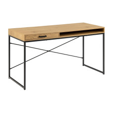 AC Design Tisch Seaford, Schwarz matt / Wildeiche matt
