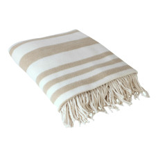 Hubatka Decke Streifen 150 x 200 cm, Beige/Weiss