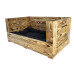 Holz Zollhaus Hunde-Sofa Vintage geflammt, 90 x 57 x 42 cm