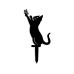 Wallxpert Gartenstecker Katze mit Schmeterling 49 x 24 cm