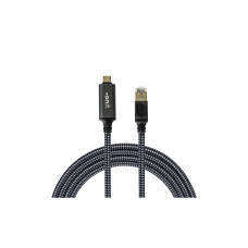 onit Adapterkabel USB-C – RJ45 Grau/Schwarz, 5 m onit Adapterkabel USB-C – RJ45 Grau/Schwarz, 5 m