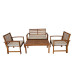 Acamp Loungeset Kreta Braun, 4 Sitzplätze