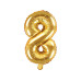 Partydeco Folienballon Zahl 8 klein 35 cm, gold, 1 Stück