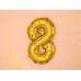 Partydeco Folienballon Zahl 8 klein 35 cm, gold, 1 Stück