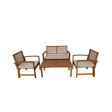 Acamp Loungeset Kreta Braun, 4 Sitzplätze