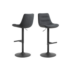 AC Design Barhocker Adisa 2 Stück, 47 x 95 cm, Dunkelgrau