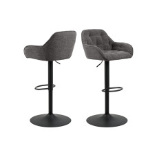 AC Design Barhocker Brooke, 2 Stück, 52 x 109 cm, Anthrazit