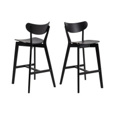 AC Design Barhocker Roxby, 2 Stück, 45 x 105 cm, Schwarz