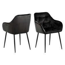 AC Design Stuhl Brooke, 2 Stück Graubraun