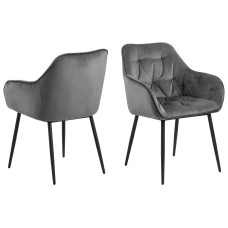 AC Design Stuhl Brooke, 2 Stück Dark Grey