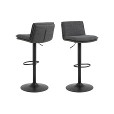 AC Design Barhocker Flynn, 2 Stück, 44 x 107 cm, Dunkelgrau