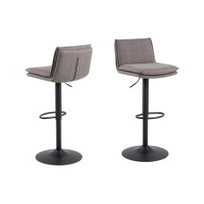 AC Design Barhocker Flynn, 2 Stück, 44 x 107 cm, Hellgrau/Braun