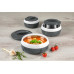 GOURMETmaxx Thermo-Schüssel Set 3 Tlg. Grau/Weiss