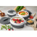 GOURMETmaxx Thermo-Schüssel Set 3 Tlg. Grau/Weiss