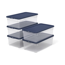 Rotho Aufbewahrungsbox CLEAR Blau, 5 tlg. Rotho Aufbewahrungsbox CLEAR Blau, 5 tlg.
