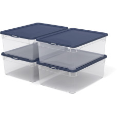 Rotho Aufbewahrungsbox CLEAR Blau, 4 tlg. Rotho Aufbewahrungsbox CLEAR Blau, 4 tlg.