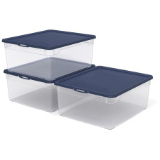 Rotho Aufbewahrungsbox CLEAR Blau, 3 tlg. Rotho Aufbewahrungsbox CLEAR Blau, 3 tlg.