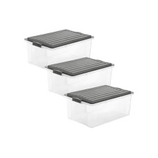 Rotho Aufbewahrungsbox COMPACT, Grau, 3 tlg. Rotho Aufbewahrungsbox COMPACT, Grau, 3 tlg.