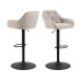AC Design Barhocker Brooke, 2 Stück, 52 x 109 cm, Beige