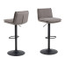 AC Design Barhocker Flynn, 2 Stück, 44 x 107 cm, Hellgrau/Braun