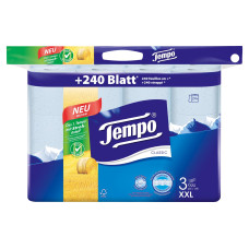 Tempo Toilettenpapier Classic 24 Rollen, 3-lagig, Blau Tempo Toilettenpapier Classic 24 Rollen, 3-lagig, Blau