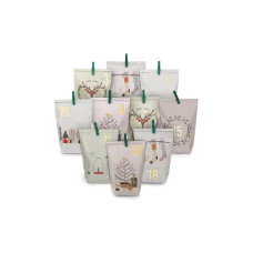 G. Wurm Adventskalender Tüten mit Klammern Weihnachtsmotiv, 72 Stück