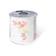 Paper + Design Toilettenpapier Hearts Pastel  Rollen, 3-lagig, Mehrfarbig