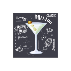 Paper + Design Papierservietten Martini Black 24 cm x 24 cm, 20 Stück Paper + Design Papierservietten Martini Black 24 cm x 24 cm, 20 Stück