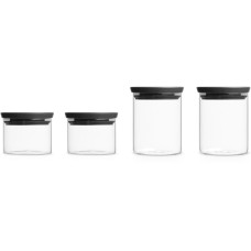 Brabantia Vorratsbehälter stapelbar 4 Stück, Transparent