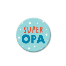 Cart Haftmagnet Super Opa 1 Stück, Blau/Rot