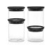 Brabantia Vorratsbehälter stapelbar 4 Stück, Transparent