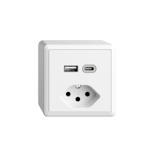 Feller EDIZIOdue AP-Steckdosen USB A+C, 1x T13