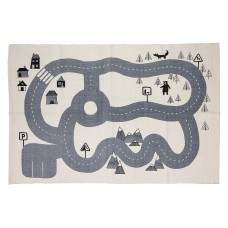 Bloomingville Spielteppich Dennis 150 x 100 cm, Grau/Weiss