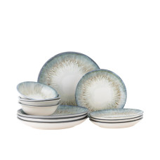 Bloomingville Speise-Service Calen 12-teilig, Blau