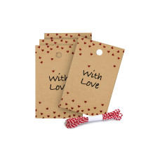 Braun + Company Geschenkanhänger With Love 5 Stück, Braun