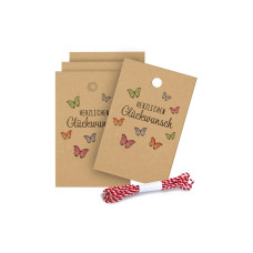 Braun + Company Geschenkanhänger Herzlichen Glückwunsch 5 Stück, Braun