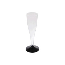 ELCO Einweg-Sektglas 1 dl, 20 Stück, Schwarz/Transparent