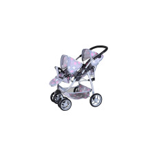 Knorrtoys Zwillingspuppenwagen Milo Star Grey Pink