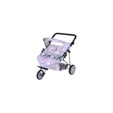 Knorrtoys Zwillingspuppenwagen Star Grey Pink